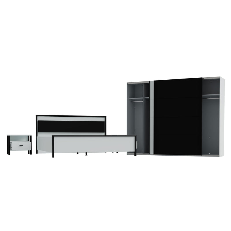 ASTRID Set mobilier dormitor, dulap, pat și 2 noptiere