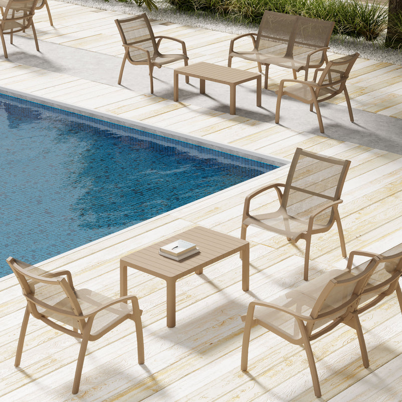 MARTA Set mobilier terasă/grădină, 2 fotolii, canapea și măsuță