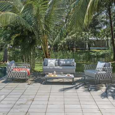 MARRAKESH Set mobilier terasă/grădină, 2 fotolii, canapea și măsuță