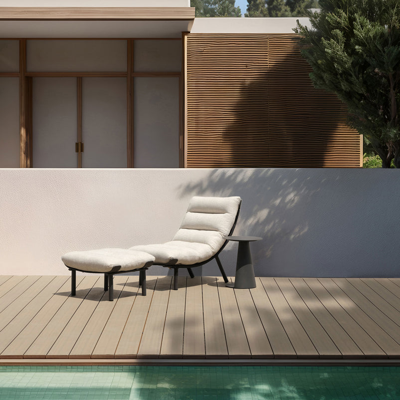 ZIBO Set mobilier terasă/grădină, fotoliu și taburet