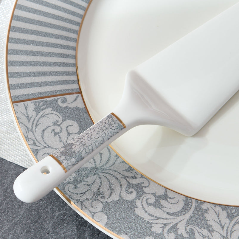 DAMASK Set platou cu paletă tort, porțelan