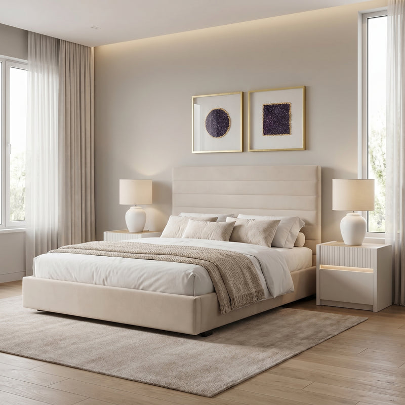 ORIZONT Pat tapițat, 160x200cm, somieră inclusă