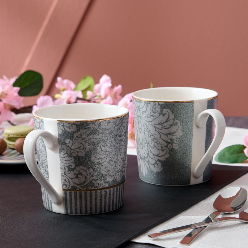 DAMASK Set 2 căni, porțelan, 360ml