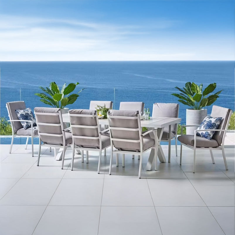 TUSCANY Set mobilier terasă/grădină, 8 scaune și masă extensibilă