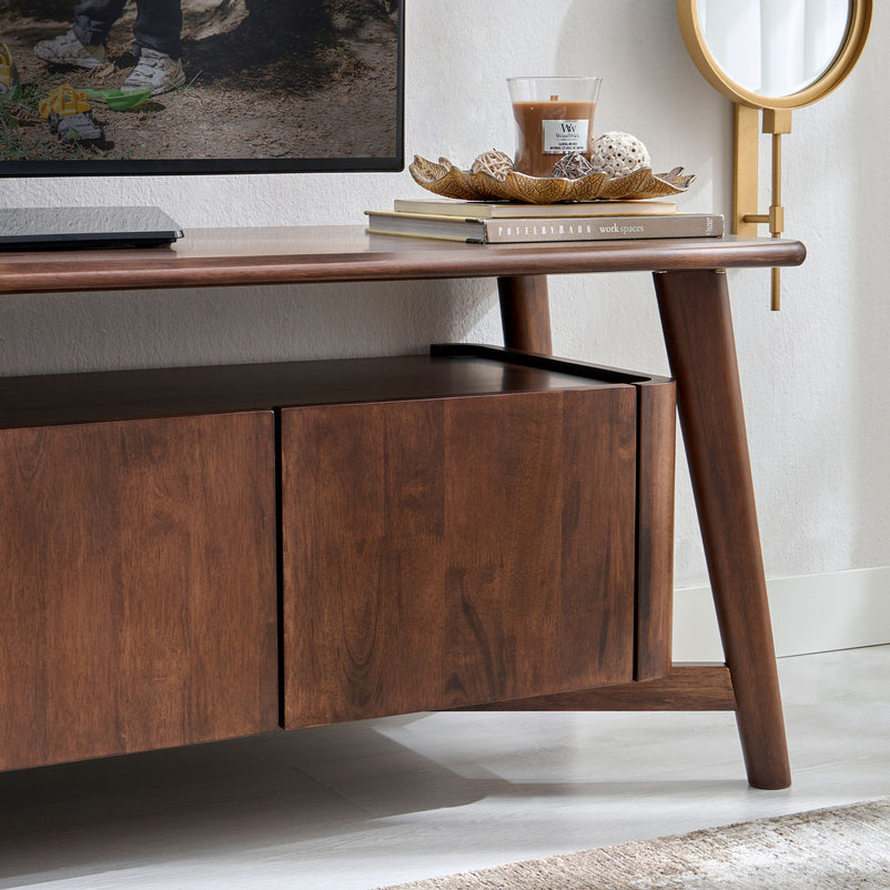 DUVALL Comodă TV, 2 uși, 2 sertare