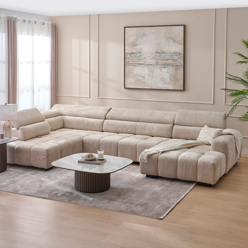 FILLIPA Ansamblu colțar extensibil, șezlong stânga/dreapta, stofă