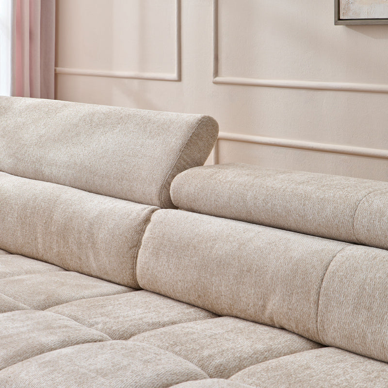 FILLIPA Ansamblu colțar extensibil, șezlong stânga/dreapta, stofă