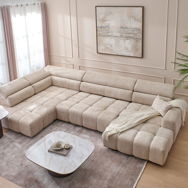 FILLIPA Ansamblu colțar extensibil, șezlong stânga/dreapta, stofă