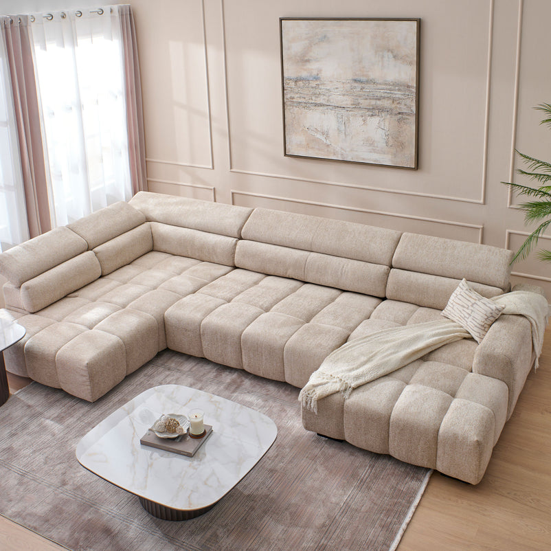 FILLIPA Ansamblu colțar extensibil, șezlong stânga/dreapta, stofă