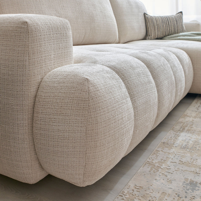 LAZIO Colțar extensibil, șezlong dreapta, stofă