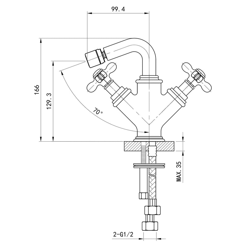 DANUBE Baterie bideu - Articol resigilat