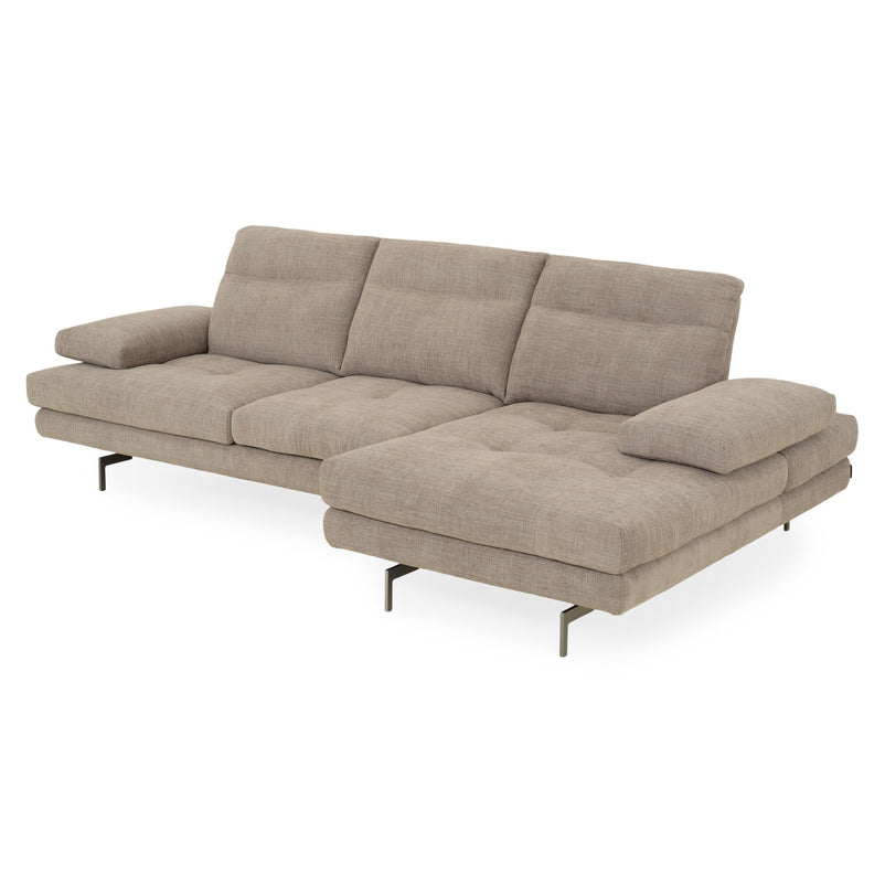 MISTERY Colțar șezlong stânga/dreapta cu mecanism manual spătar și brațe, stofă