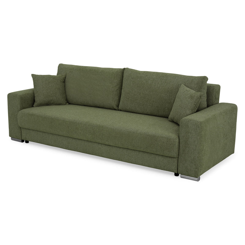 ANTONY Canapea extensibilă, 3 locuri, ladă depozitare, stofă