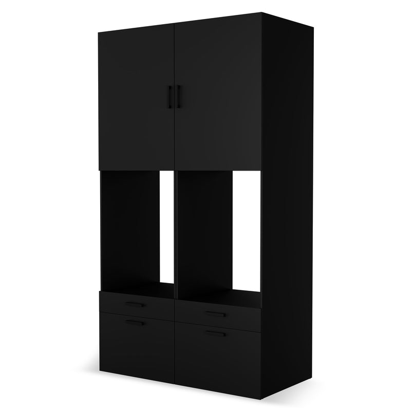 WASH&STORE Set mobilier baie, 2 dulapuri depozitat mașina spălat/uscător și 2 dulapuri suspendate
