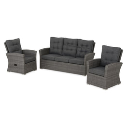 MARACAY Set mobilier terasă/grădină, 2 fotolii și canapea