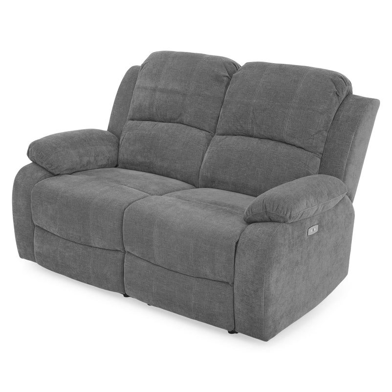 ALMATY Canapea 2 locuri, 2 reclinere electrice, stofă