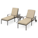 KINGSTON Set mobilier terasă/grădină, 2 șezlonguri și măsuță