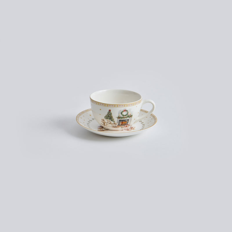 CHALET Set 2 ceșcuțe și farfurioare, porțelan, 200ml
