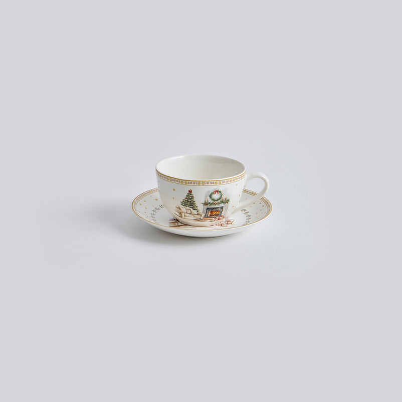 CHALET Set 2 ceșcuțe și farfurioare, porțelan, 200ml