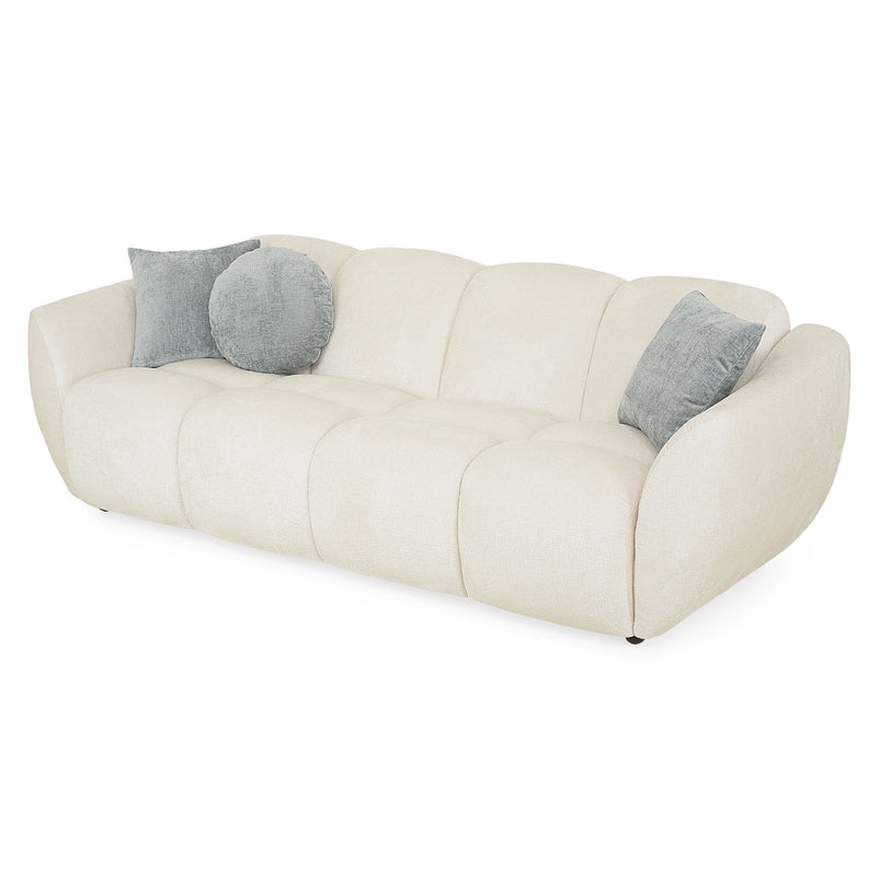 MALOME Canapea 3 locuri, 3 perne decor incluse, stofă