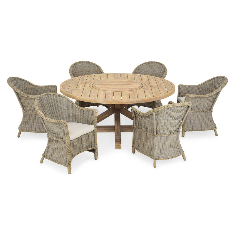 SAFFIRE Set mobilier terasă/grădină, 6 scaune și masă