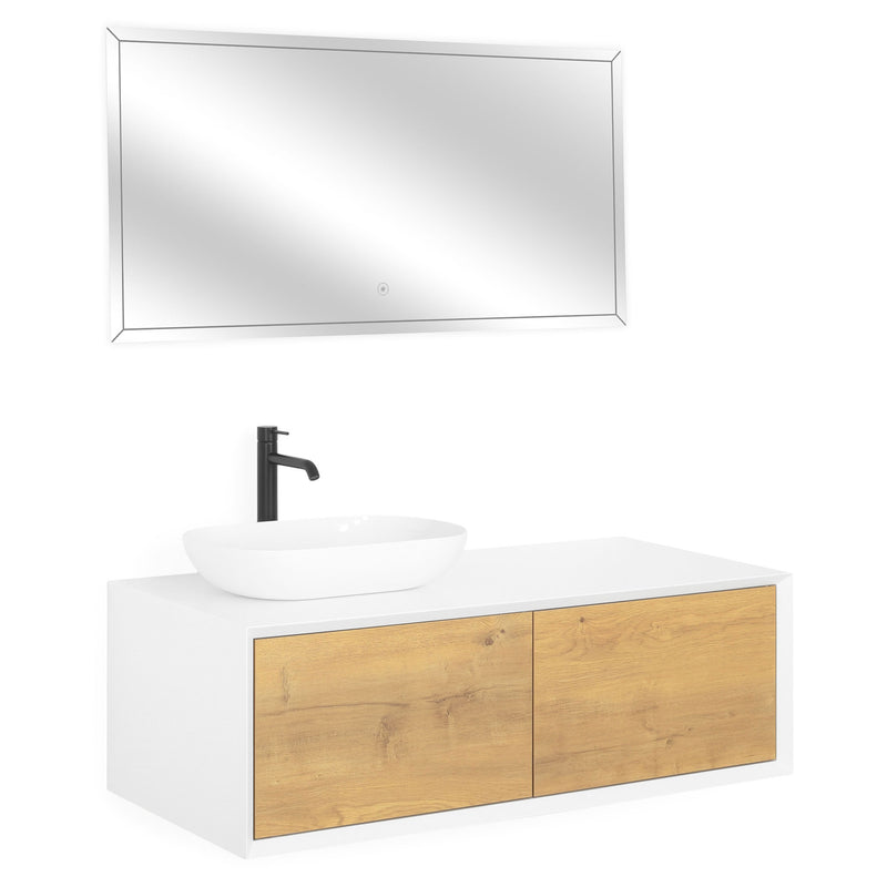 FIONA Set mobilier baie, mască lavoar, lavoar și oglindă LED