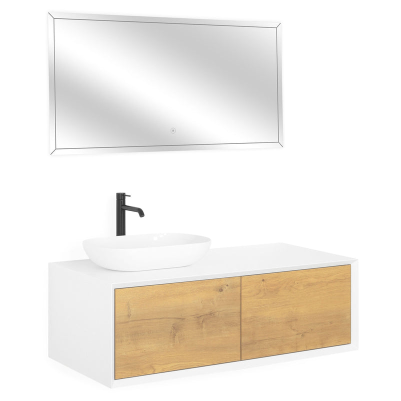 FIONA Set mobilier baie, mască lavoar, lavoar și oglindă LED