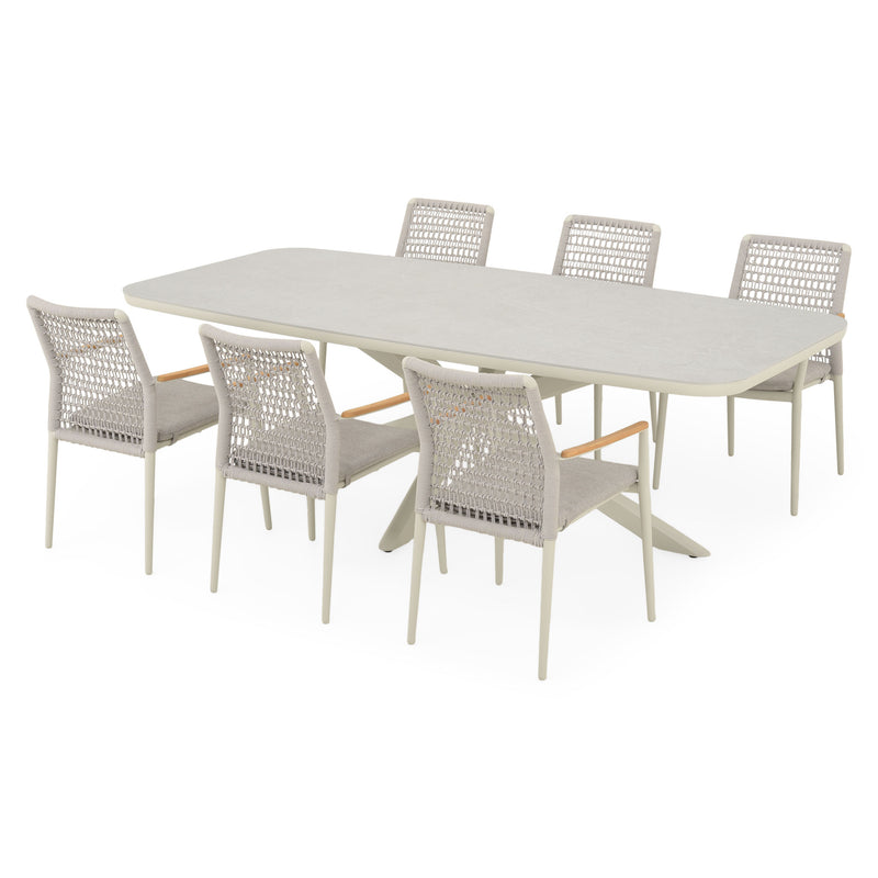 PERUGIA/SALERNO Set mobilier terasă/grădină, 6 scaune și masă