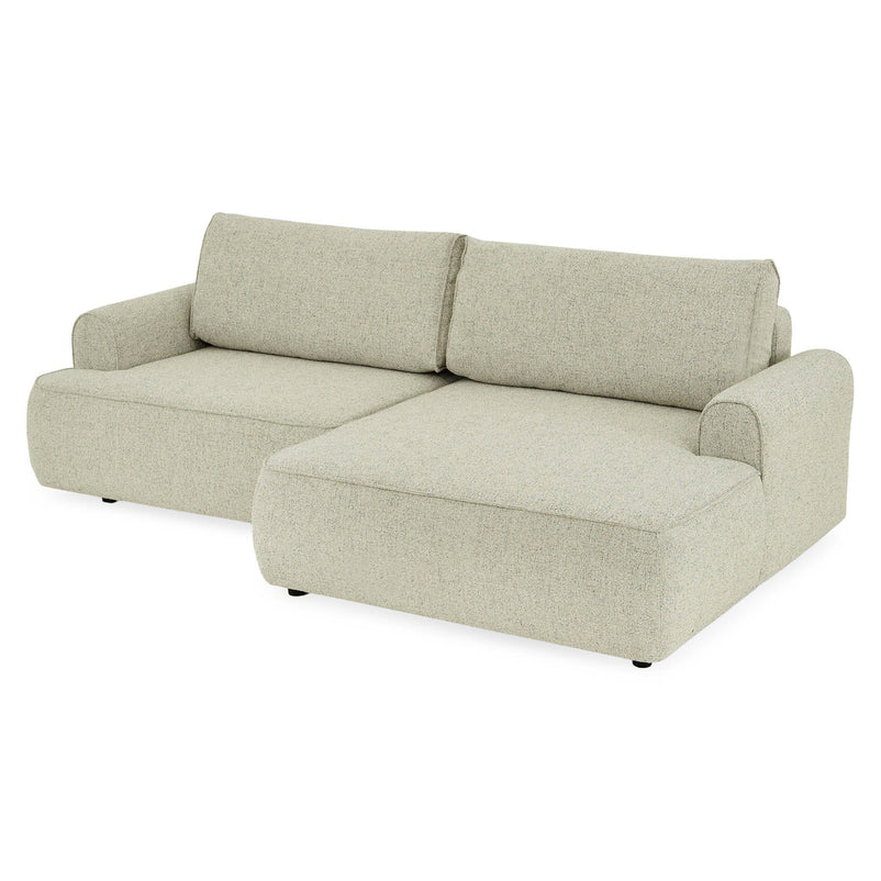 LESLY Colțar 3 locuri extensibil, șezlong stânga/dreapta, ladă depozitare, stofă