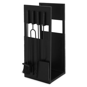 NAVARRA Suport lemne și 4 accesorii șemineu