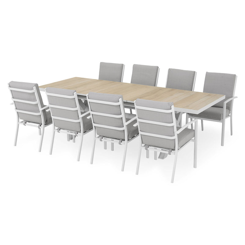TUSCANY Set mobilier terasă/grădină, 8 scaune și masă extensibilă
