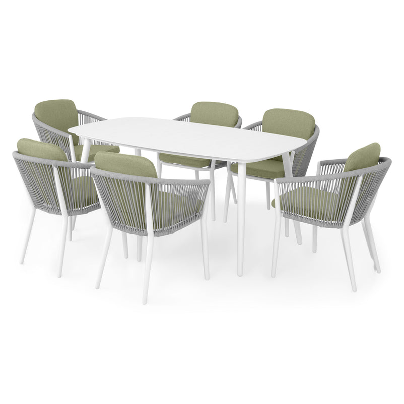 ORSO Set mobilier terasă/grădină, 6 scaune și masă