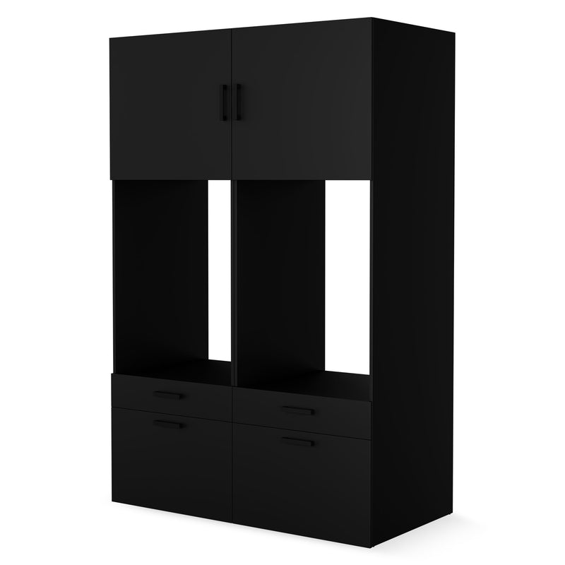 WASH&STORE Set mobilier baie, 2 dulapuri baie depozitat mașina spălat/uscător și 2 dulapuri suspendate
