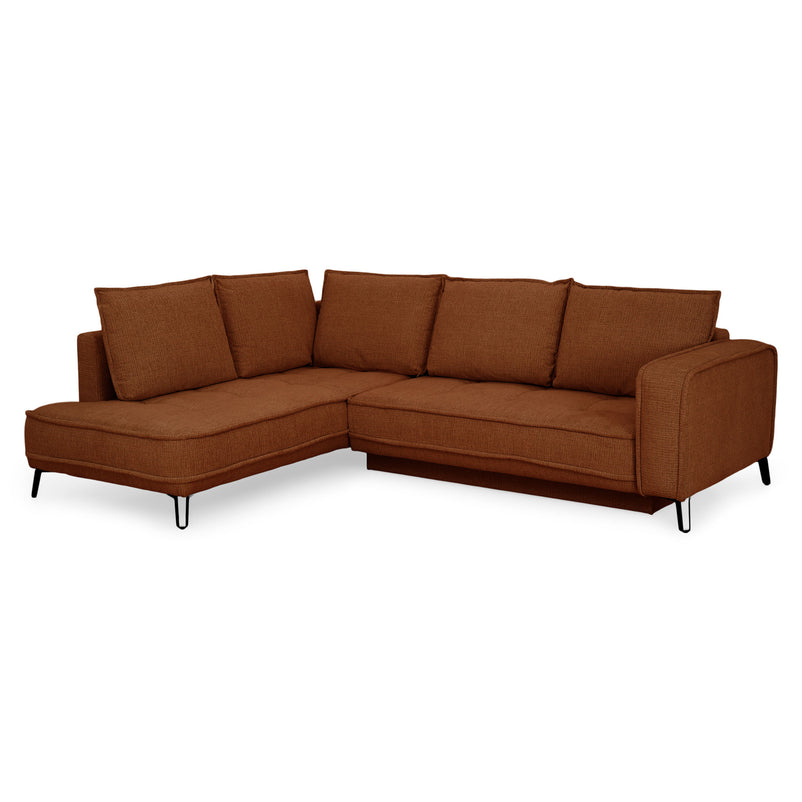 CHOLET Colțar extensibil, șezlong stânga/dreapta, ladă depozitare, stofă