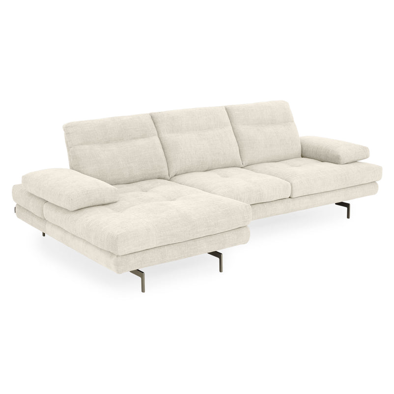 MISTERY Colțar șezlong stânga/dreapta cu mecanism manual spătar și brațe, stofă