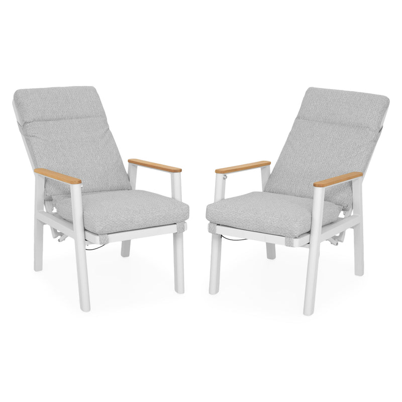 VALDIVIA Set mobilier terasă/grădină, 2 scaune recliner