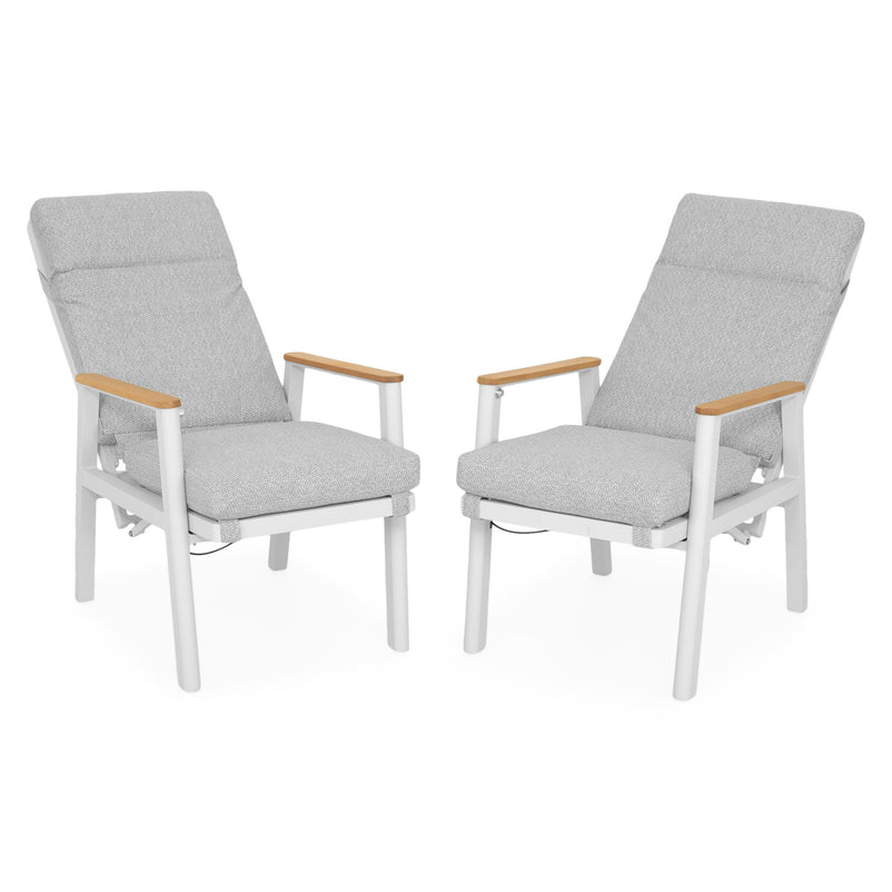 VALDIVIA Set mobilier terasă/grădină, 2 scaune recliner