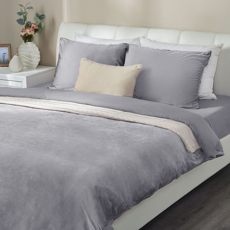 UNI VELVET Set așternut 4 piese, 200x220cm