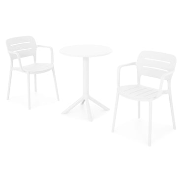 CIRCLE/MARCO Set mobilier terasă/grădină, 2 scaune și masă