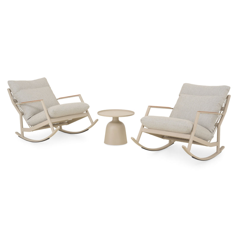 PALMAS Set mobilier terasă/grădină, 2 balansoare și măsuță