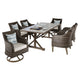 WESTLAKE Set mobilier terasă/grădină, 4 scaune, 2 balansoare și masă
