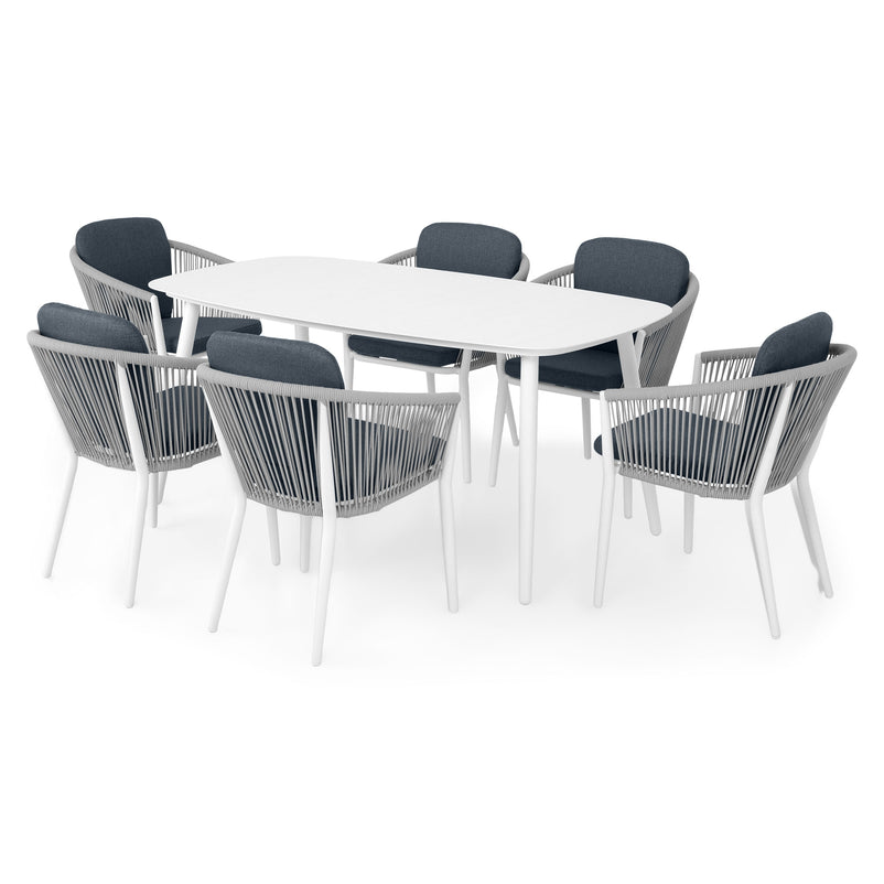 ORSO Set mobilier terasă/grădină, 6 scaune și masă