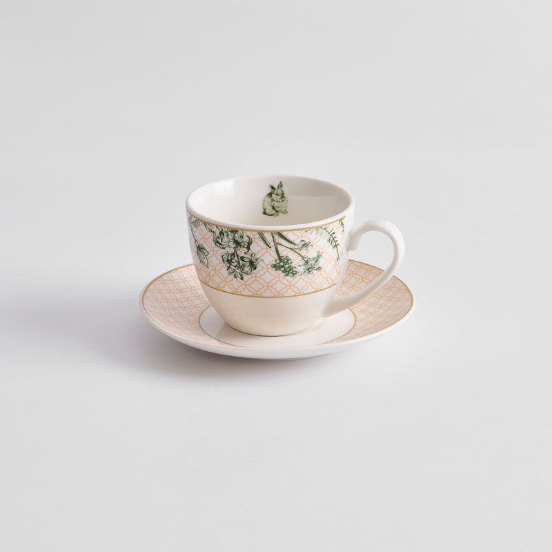 WINDSOR Set 4 cești cu farfurioare, porțelan, 220ml