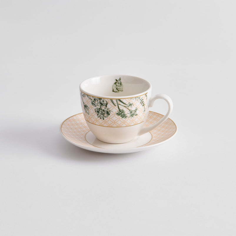 WINDSOR Set 4 cești cu farfurioare, porțelan, 220ml