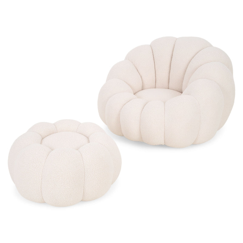 KITRIDGE Set fotoliu rotativ si taburet, stofă