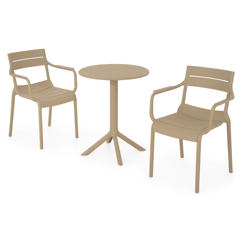 CIRCLE/CRUSOE Set mobilier terasă/grădină, 2 scaune și masă