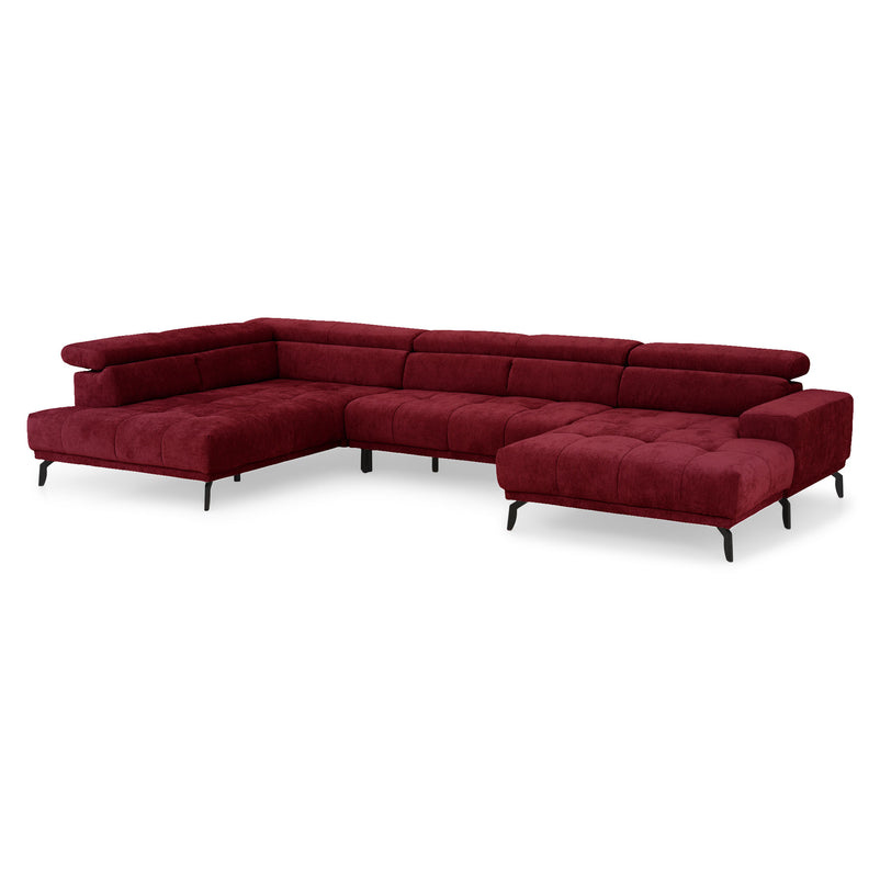 MALTA Ansamblu colțar extensibil electric stânga/dreapta, mecanism tetiere, stofă