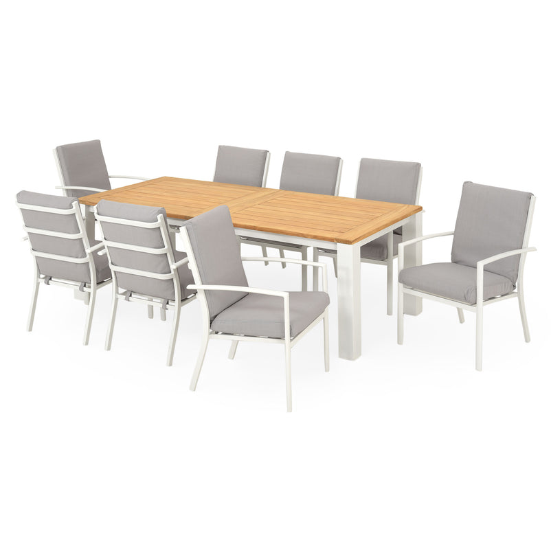 CLAY/TUSCANY Set mobilier terasă/grădină, 8 scaune și masă extensibilă
