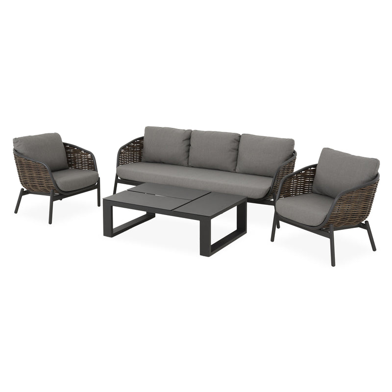 BARI/FERMO Set mobilier terasă/grădină, canapea, 2 fotolii și măsuță