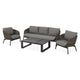 BARI/FERMO Set mobilier terasă/grădină, canapea, 2 fotolii și măsuță